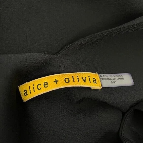 ALICE + OLIVIA Black Trina Bow Back Silk Mini Dress Sleeveless Cut Out S… - Picture 6 of 7